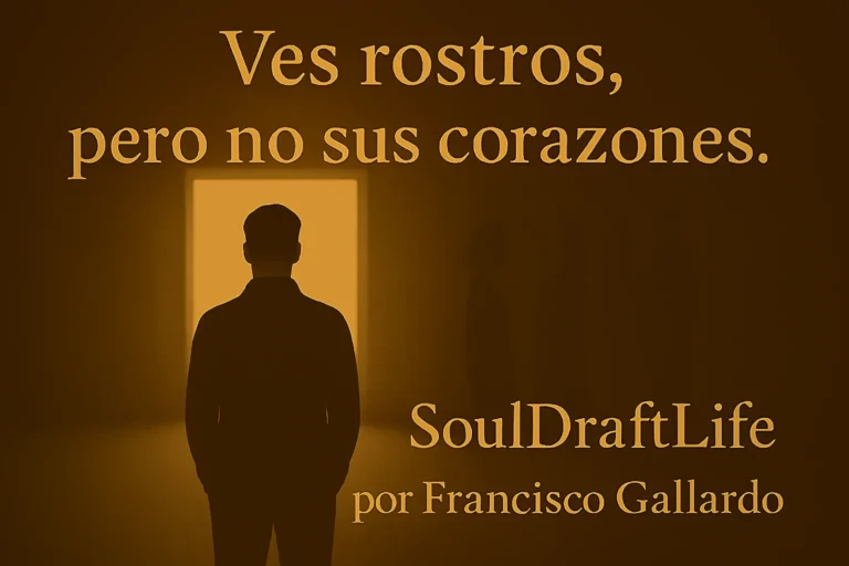 Imagen destacada del post El Espejo del Forjamentes con fondo verde texturizado como madera antigua, iluminado desde la esquina superior derecha, mostrando las palabras ENVIDIA, DUELO, ESTRATEGIA y AMOR en el centro, y la firma SoulDraftLife y Francisco Gallardo en la parte inferior.