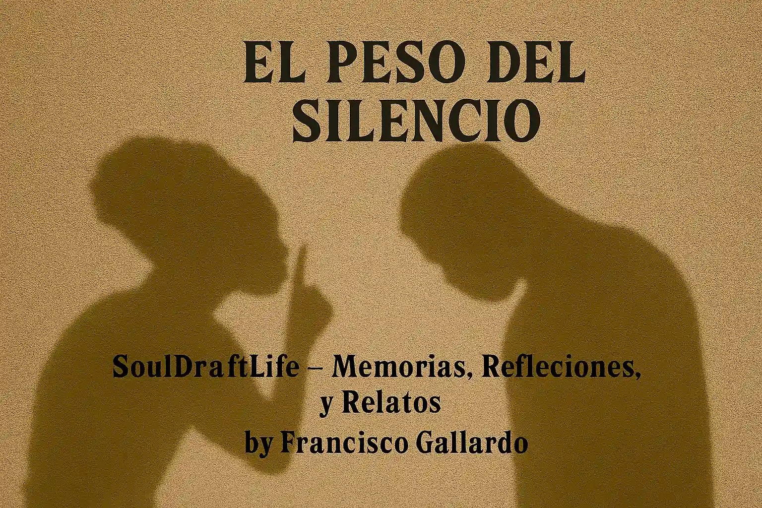 Una figura solitaria en penumbra, representando el peso del silencio y la fuerza de elegir callar.