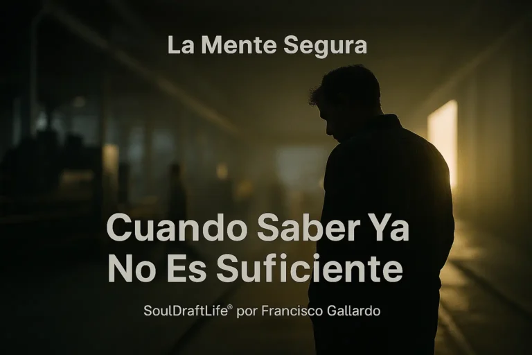 Trabajador en silueta se detiene en un entorno industrial bajo luz cálida, mientras el movimiento continúa desenfocado a su alrededor.